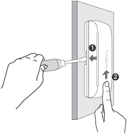 Open the cover of the door sensor.