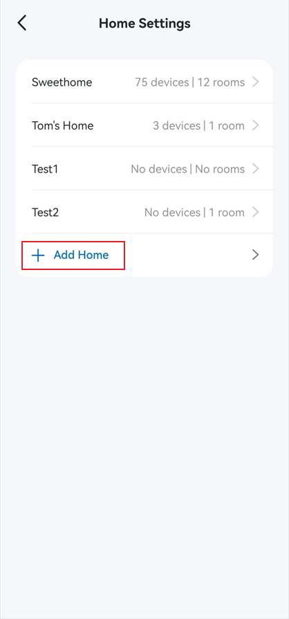 Tap Add Home.