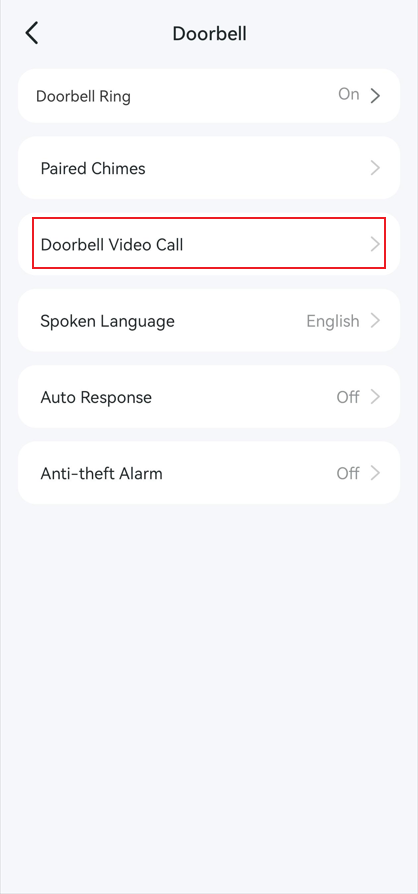 Then tap Doorbell Video Call.