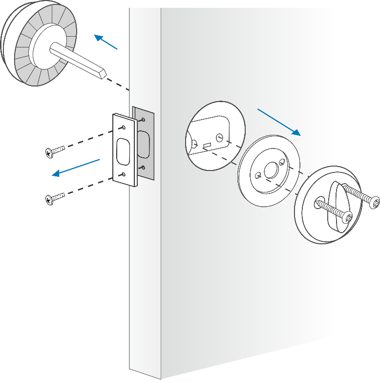 Remove your existing lock and bolt.