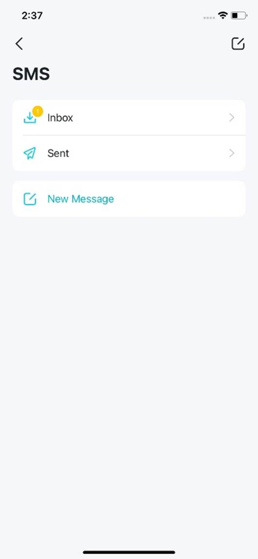 ALT-Text: Anzeige der Seite mit den SMS-Einstellungen.