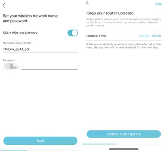 ALT-Text: WLAN anpassen und Aktualisierungszeit festlegen.