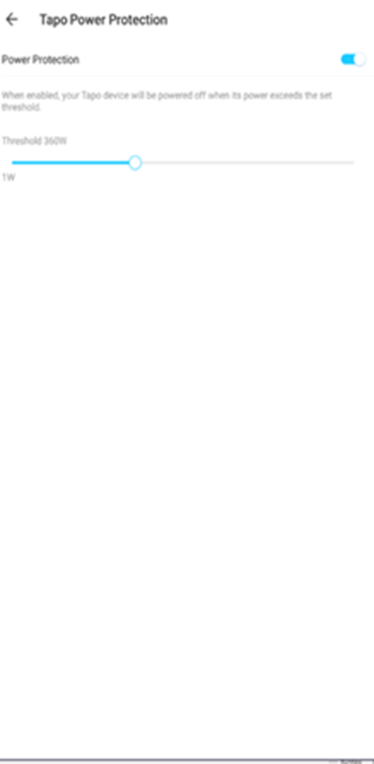 ALT-Text: Screenshot mit Power-Protection-Schalter und anpassbarem Threshold.