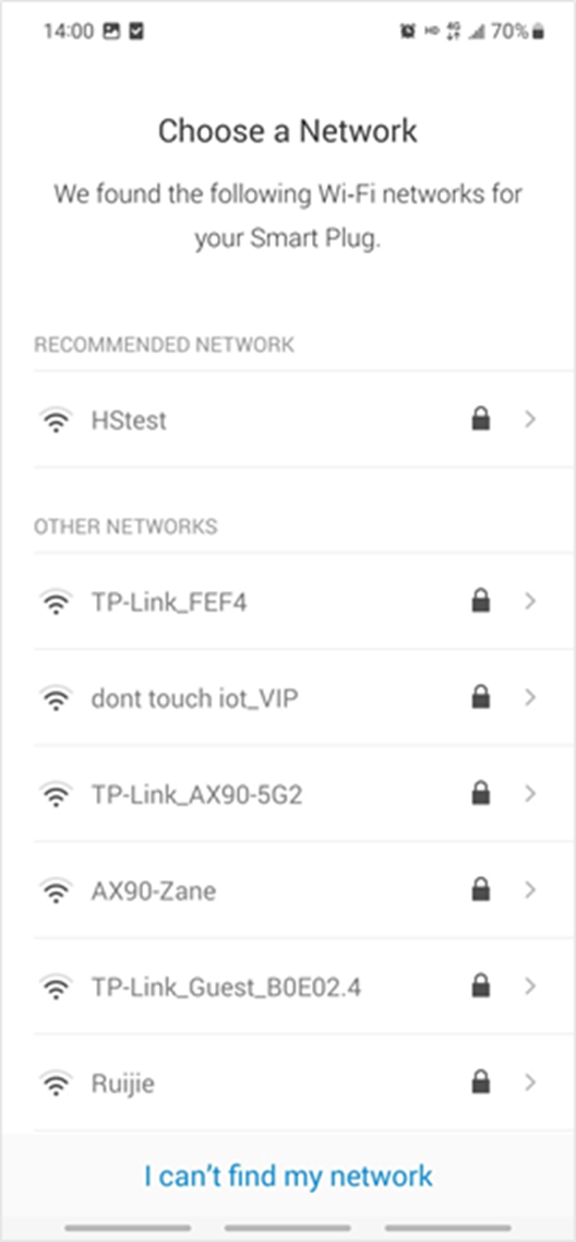 ALT-Text: Wählen Sie Ihr Heim-Wi-Fi-Netzwerk aus.