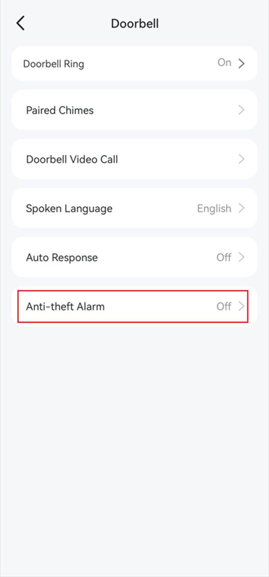 ALT-Text: Tippen Sie auf Diebstahlalarm.