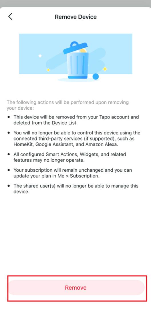 ALT-Text: Seite „Remove Device“.