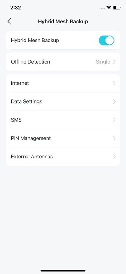 ALT-Text: Suchen Sie auf der Seite die Schaltfläche Hybrid Mesh Backup.