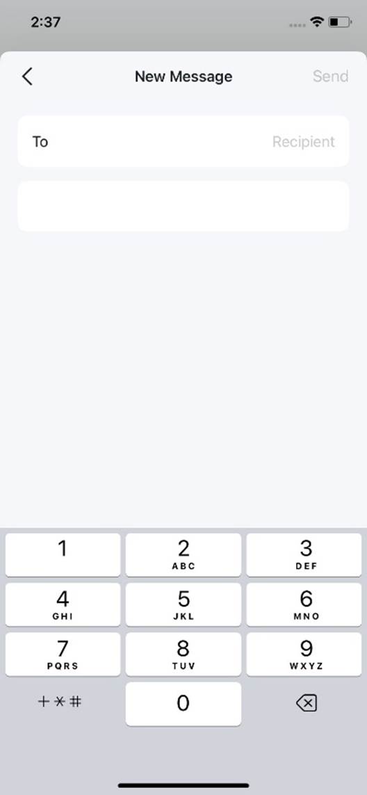 ALT-Text: Neue Nachricht wird erstellt.
