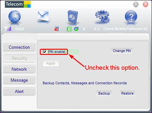 ALT-Text: Deaktivieren Sie die Option „PIN aktivieren“.