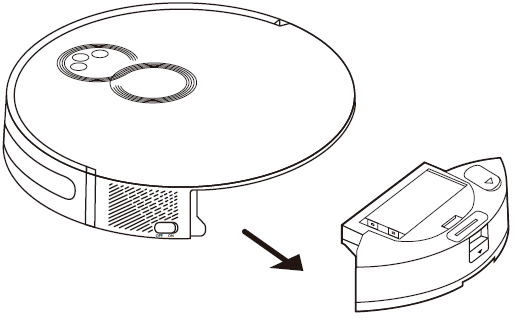 ALT-Text: Wassertank des Tapo RV10/RV20 Mop.