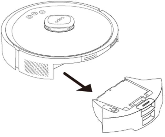 ALT-Text: Wassertank des Tapo RV30 Max Plus/RV30 Max.
