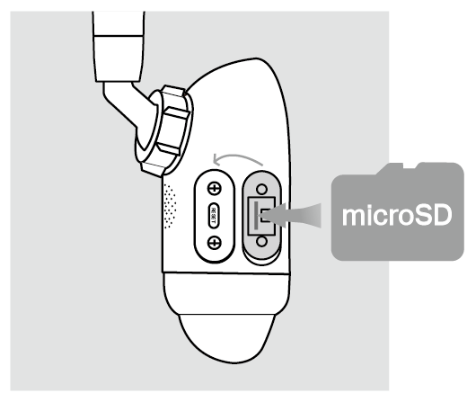 ALT-Text: microSD-Karte einsetzen.