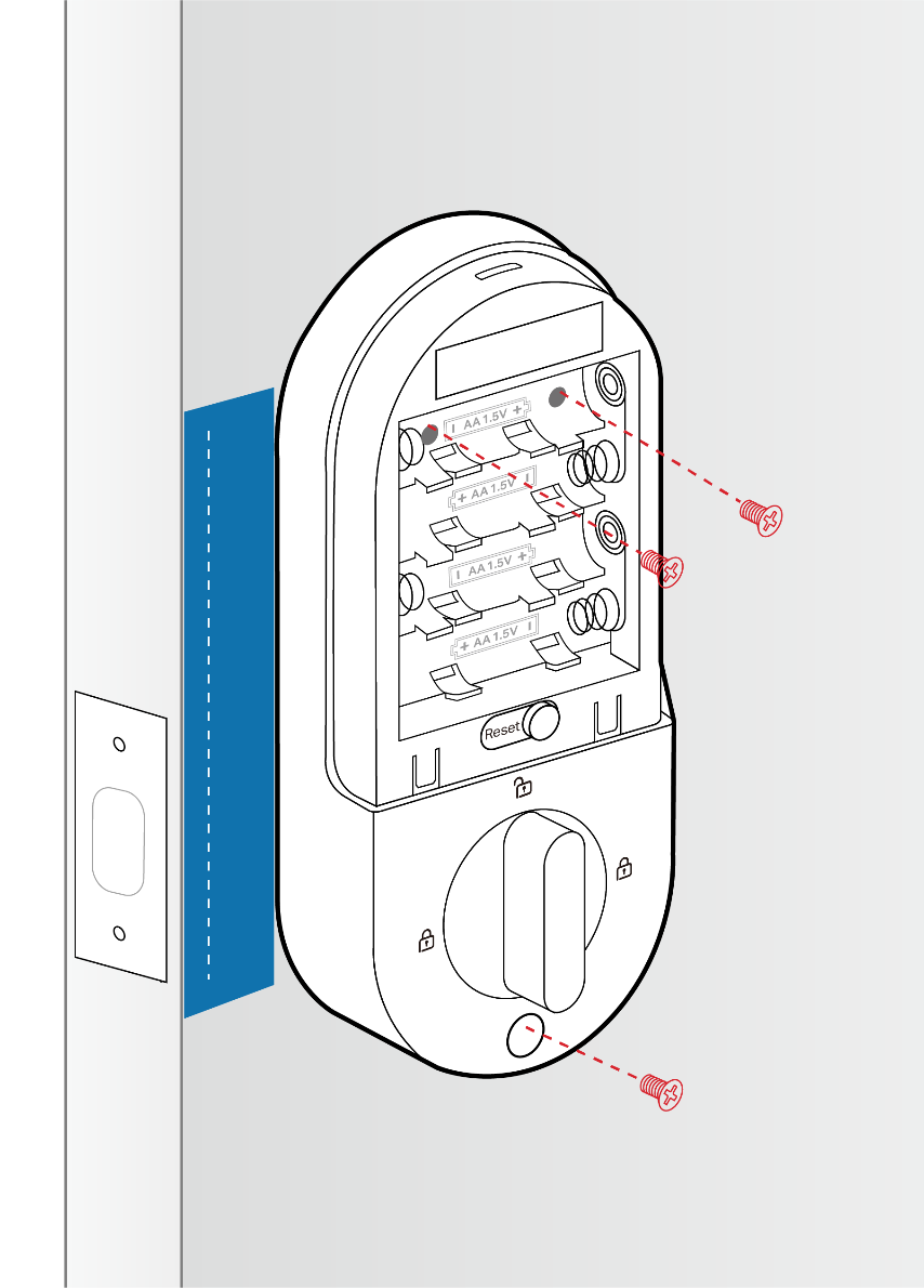 Secure the interior assembly with screws.