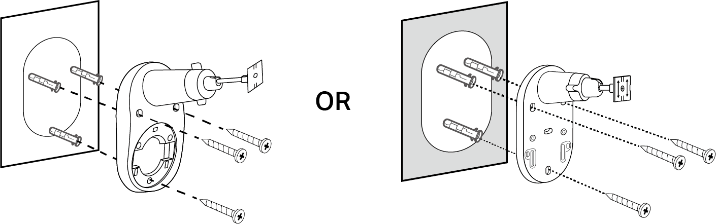 An illustration shows how to fix the solar panel bracket to the wall using anchors and screws.