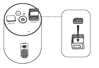 The illustration shows how to install the waterproof gasket into the camera’s charging port.