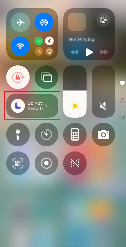 Display the Do Not Disturb button location on iOS