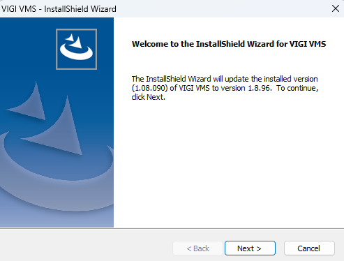VIGI VMS installation wizard