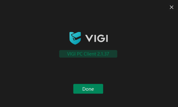 VIGI PC Client upgrade completed