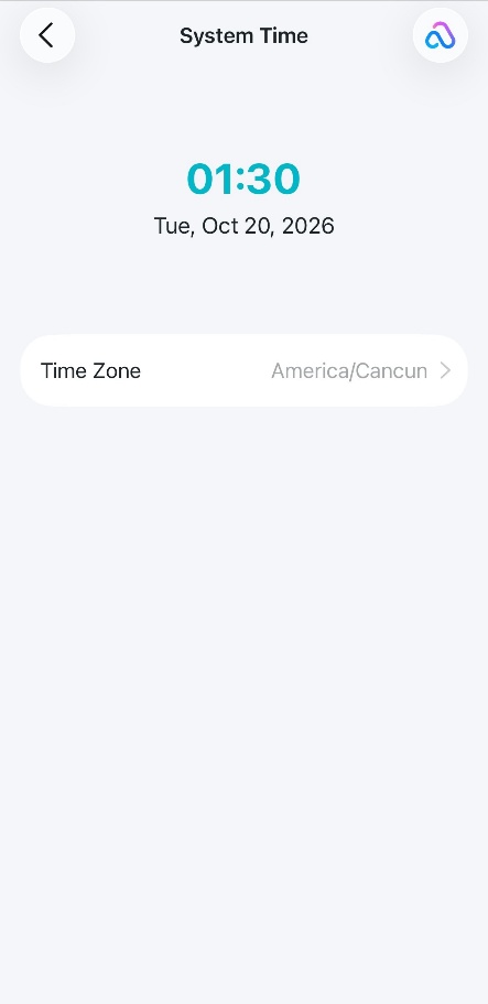 System Time Settings Page.