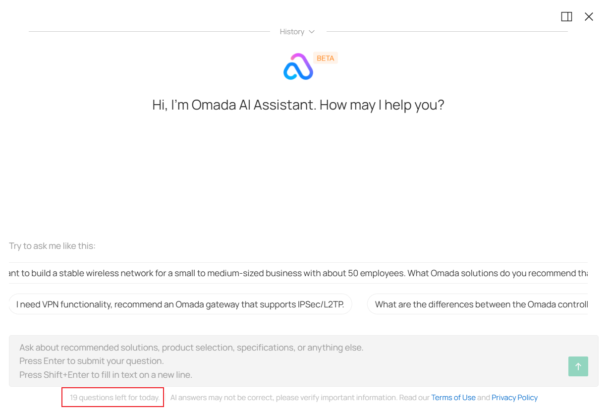 Remaining daily question quota displayed in the AI Assistant window.