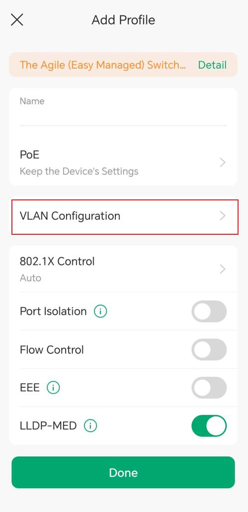 show the way to go to VLAN configuration