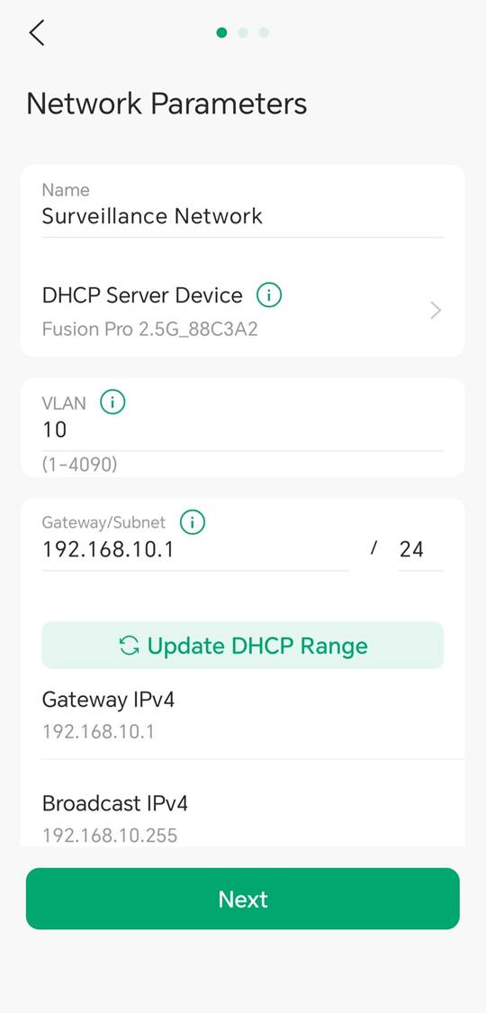show the position of the button to create a new VLAN