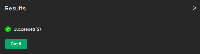 Shows the initialization result indicating that the VIGI devices were initialized successfully