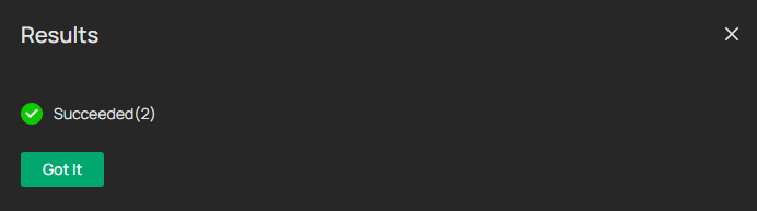 Shows the adding result indicating that the VIGI devices were added to the VIGI Config Tool successfully