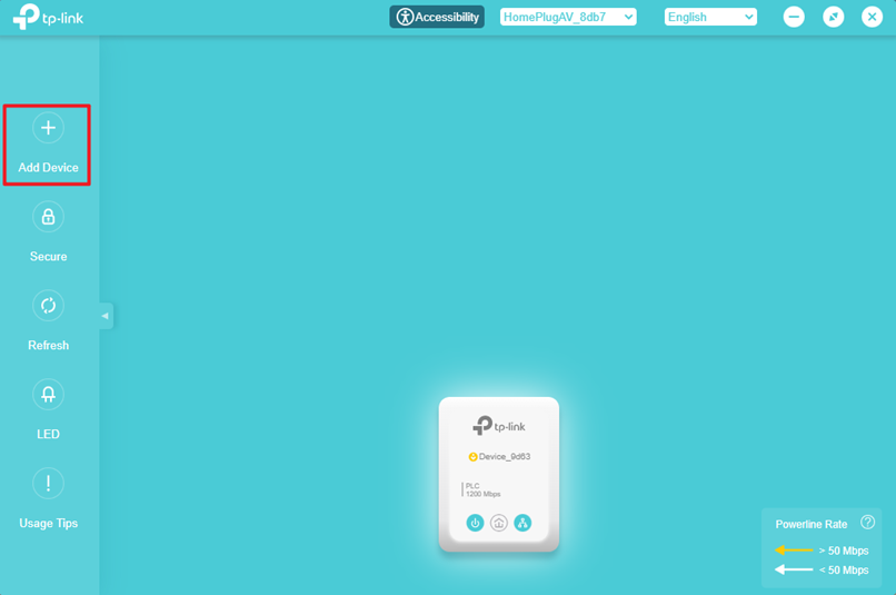 Locate Add Device in the tpPLC utility.