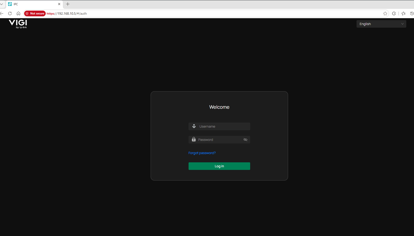 VIGI Camera Web Interface login page