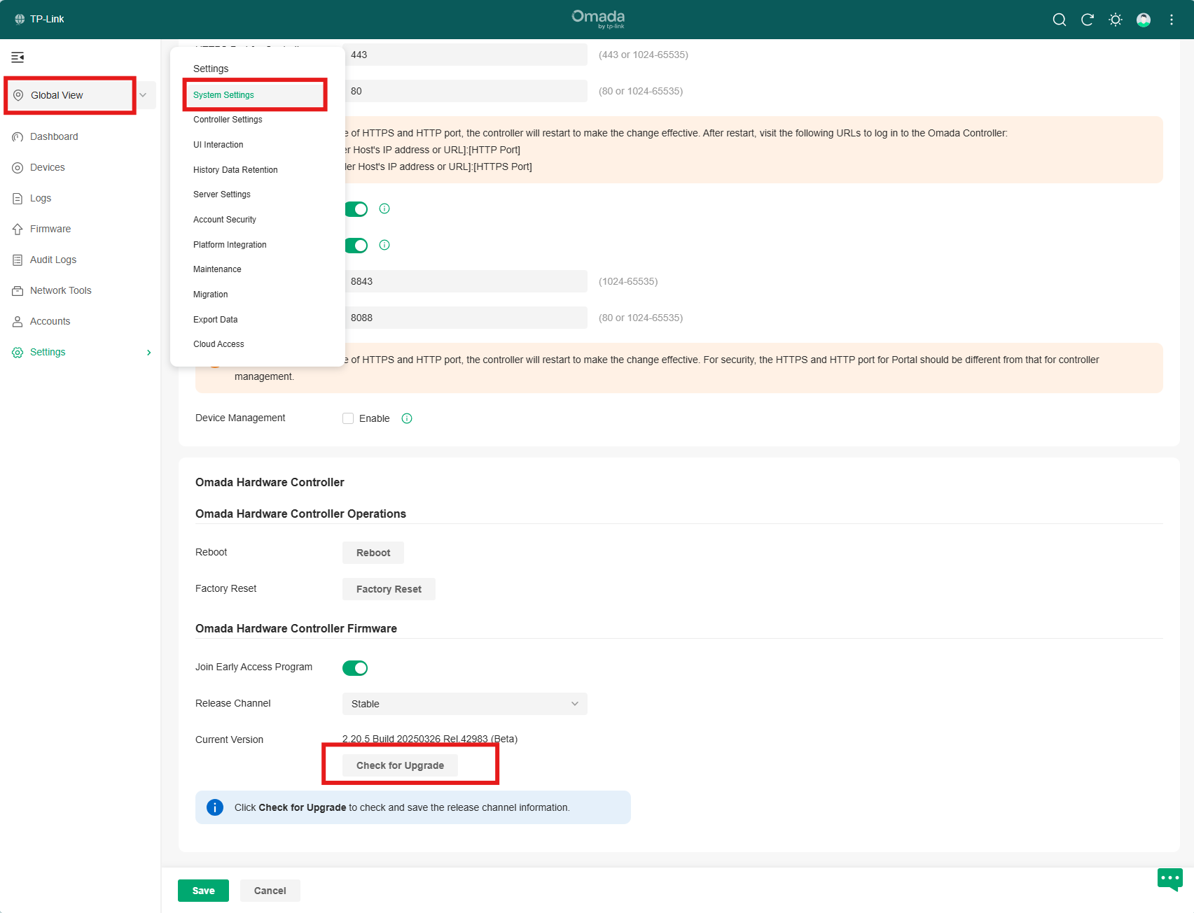 Display how to upgrade hardware controller in the cloud