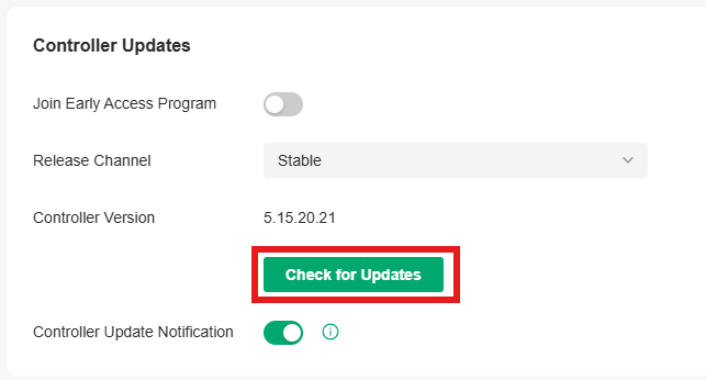 Show software controller upgrading page