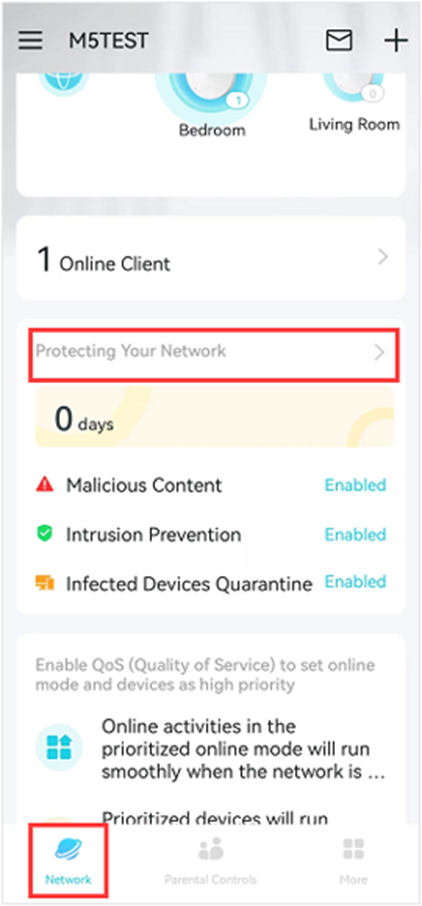 Network page.