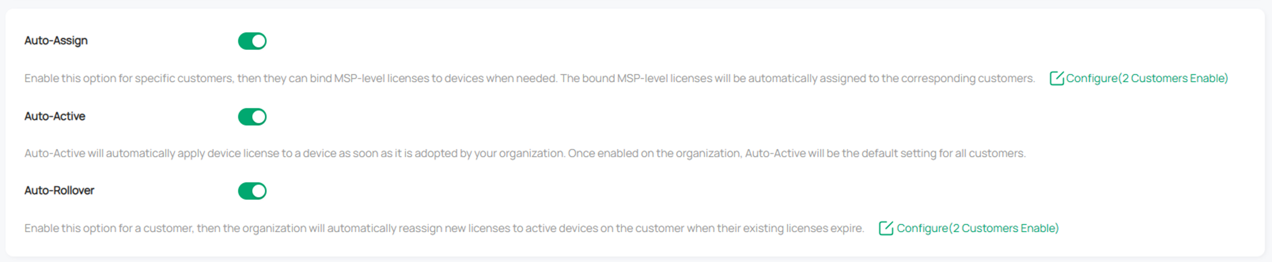 The page show the button to enable Auto-Assign feature