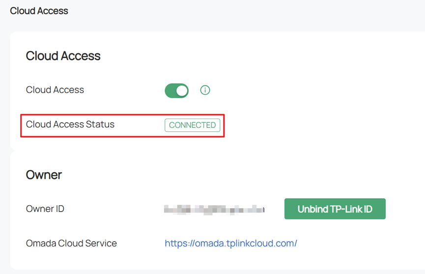 Alt text: Enable Cloud Access successfully
