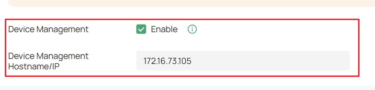 Alt text: Input Device Management Hostname/IP.