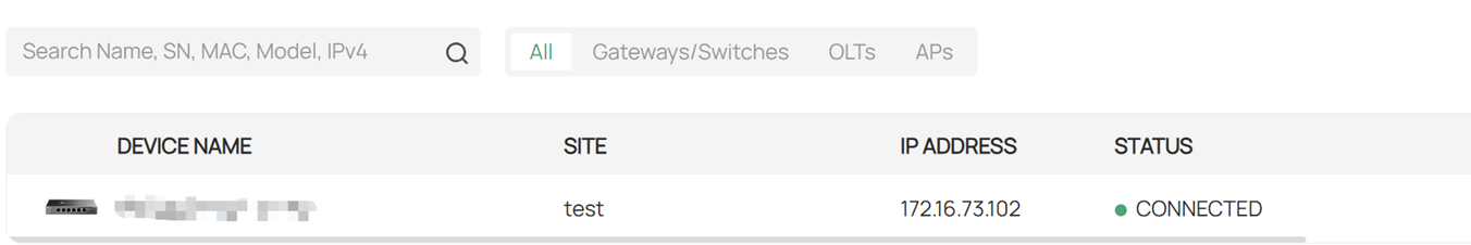 Alt text: Device status is CONNECTED