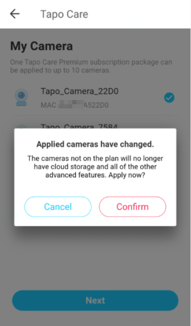 Confirm selection.