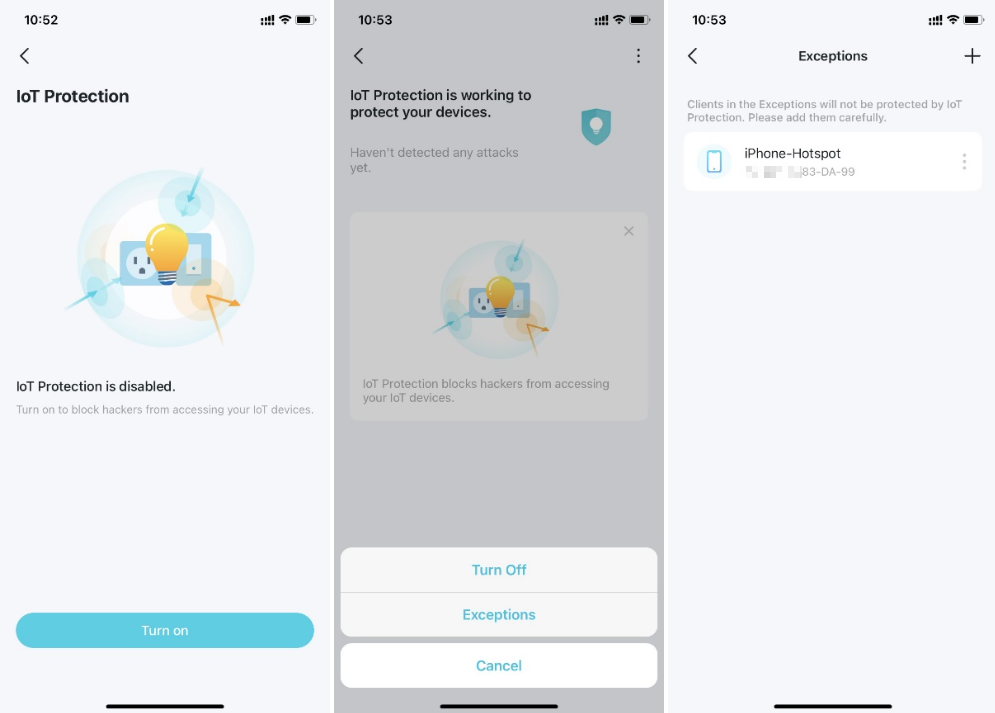 Add clients to exception to opt out of IoT protection.