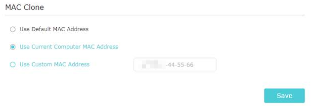 "Use Current Computer MAC Address" option.