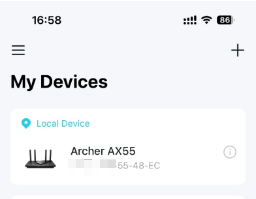 Select router from device list.