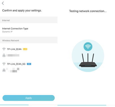 Confirm and apply settings.