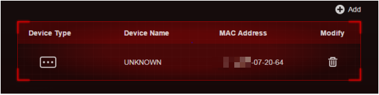 Device in blacklist.