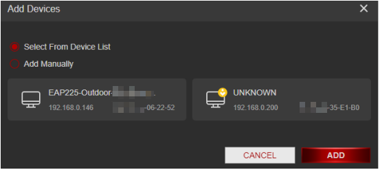 "Add Manually" page.