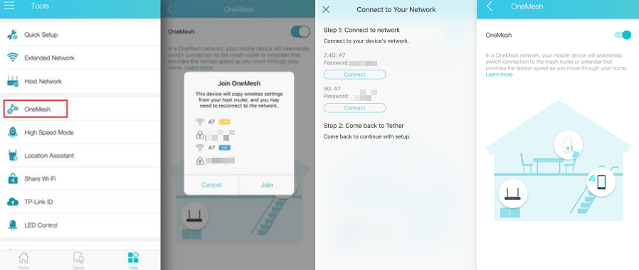 Join OneMesh on Tether app.