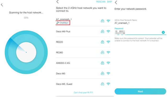 Scan and select 2.5G host network.
