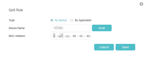 QoS rule by device.