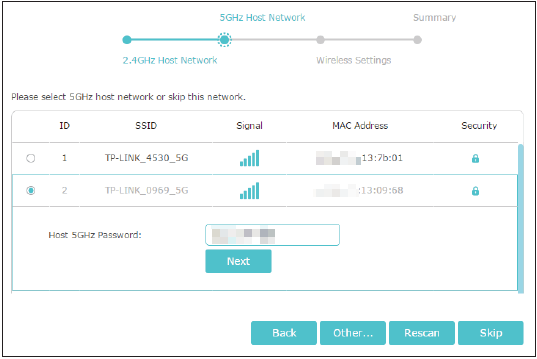 Select 5G host network.