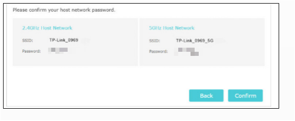 Confirm host network password.