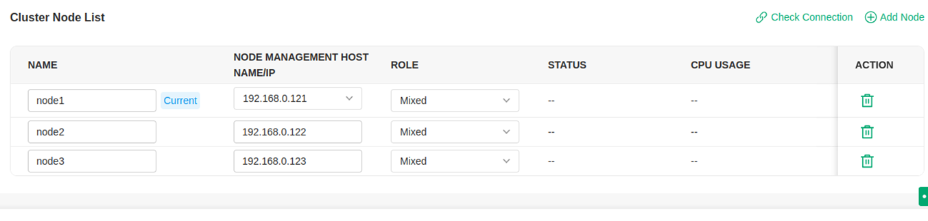 alt text: configure the node name and IP/Hostname